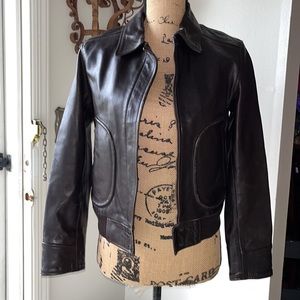 Vintage 90s Dark Brown The Bomb Boogie Bomber Leather Jacket